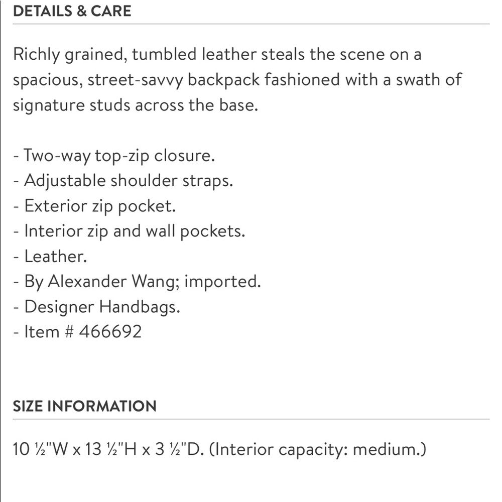 Alexander wang dumbo black leather backpack - Picture 5 of 5